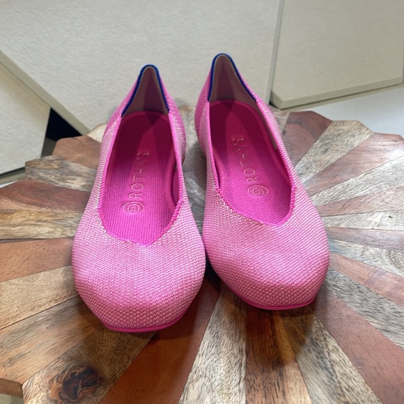 Rothy's The Square   Retired. Strawberry Ice pink flat  size 8 - Picture 2 of 10